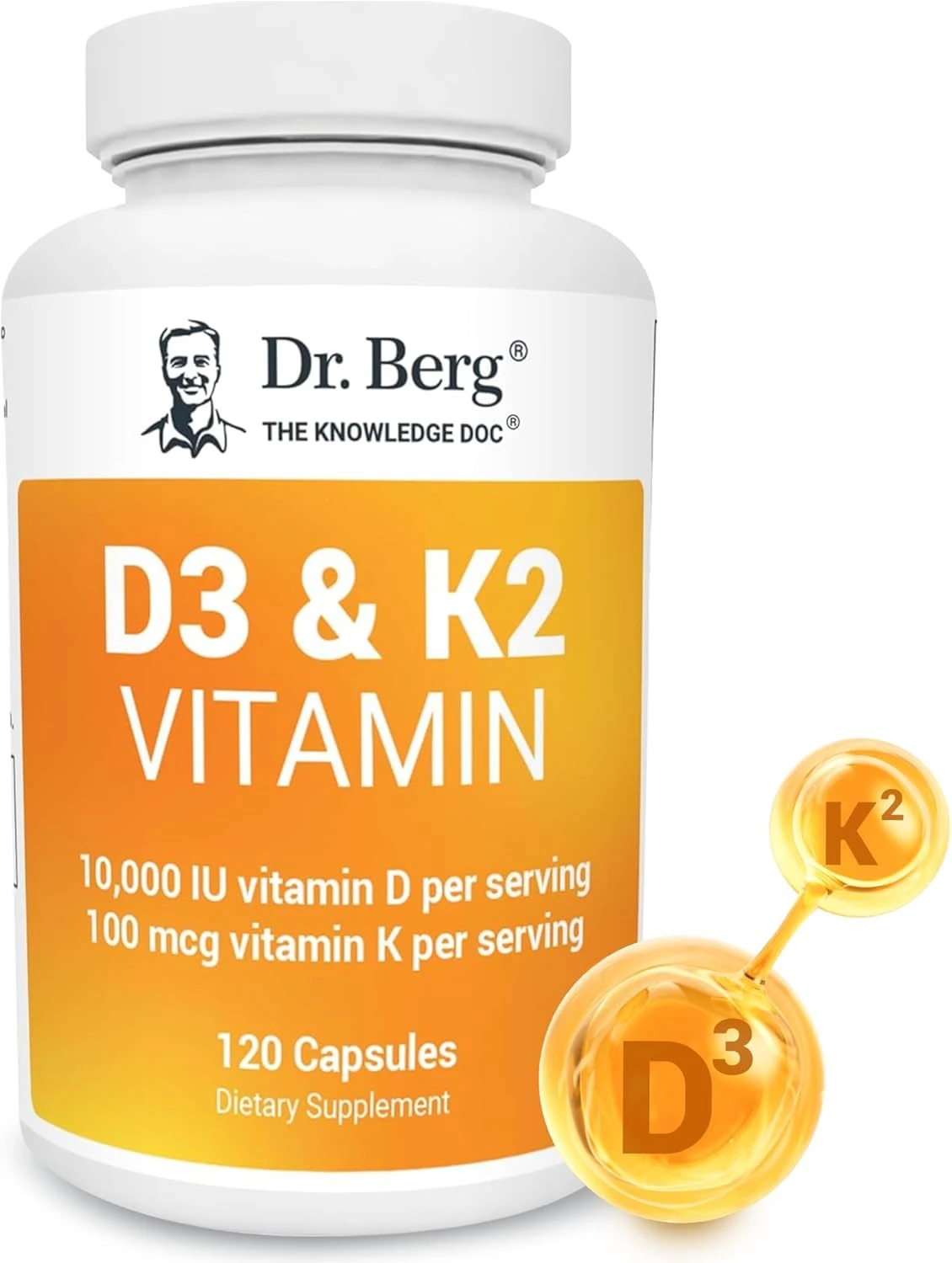 Dr Berg’s D3 & K2 120 Capsules