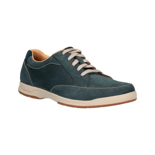 حذاء Clarks Un Tailored Lace رجالي – جلد نابا أزرق كحلي، تصميم كلاسيكي بسول مطاطي أبيض، مناسب للكاجوال والإطلالات العملية